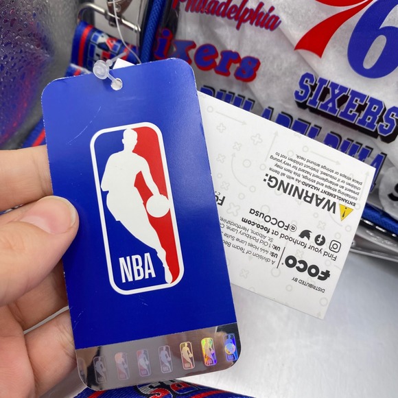 FOCO Philadelphia 76ers Sixers NBA Team Logo Stripe Clear Crossbody Bag Security - Picture 3 of 12